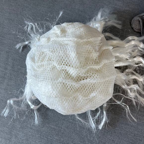 Albert Einstein Mad Scientist Adult Halloween Costume Wig White Crazy Curly Hair - Picture 6 of 9